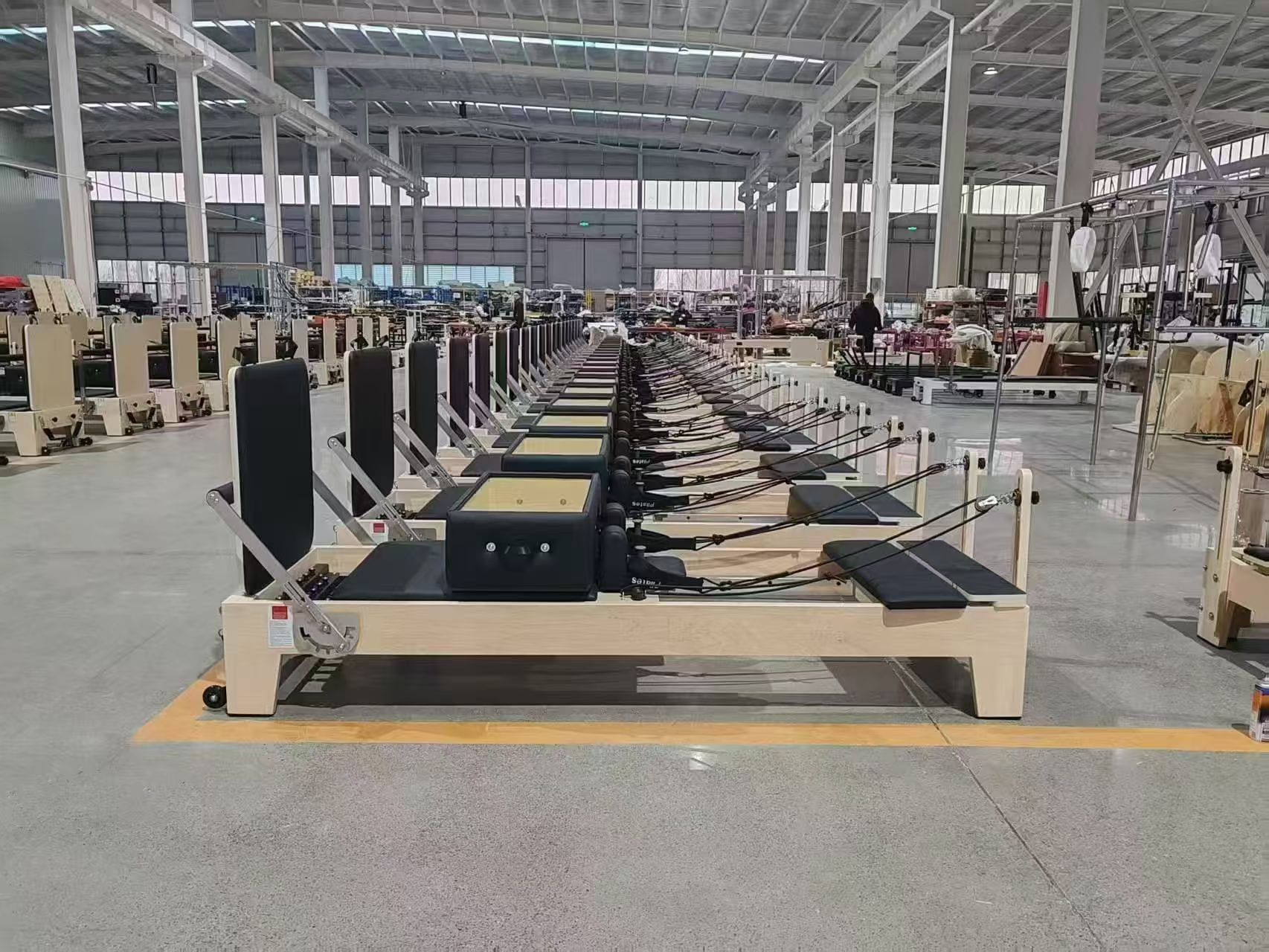 Pilates reformers on the production line